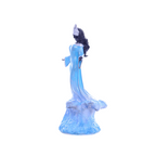 Terreiro Chão de Oya hand-crafted resin statue of Yemanja Orixá in a flowing blue gown standing on ocean waves