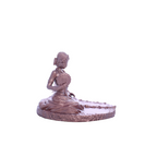 Terreiro Chão de Oya hand-crafted resin statue of Oxum Orixá in a bronze finish, shown from a side profile view.