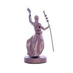 Terreiro Chão de Oya handmade resin statue of Oxala Orixá, back view showing intricate robes and ceremonial staff.