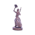 Terreiro Chão de Oya handmade resin statue of Oxalá Orixá holding a fan and staff, viewed from the back.