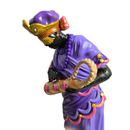 Terreiro Chão de Oya hand-crafted resin Nana Orixá statue in purple and gold with intricate beaded details