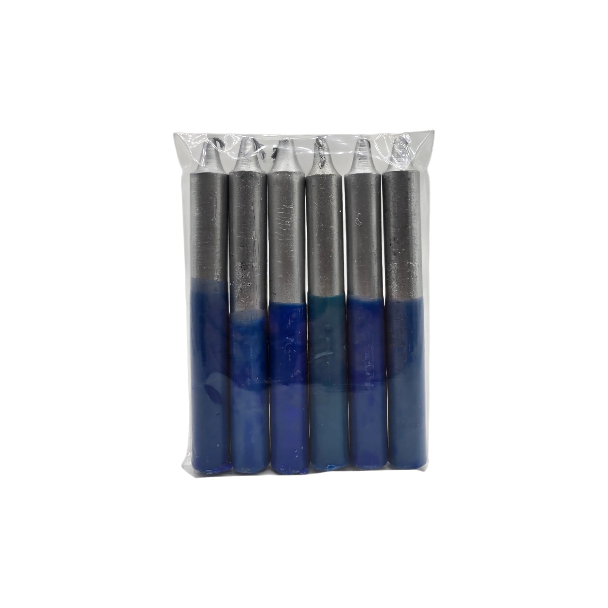 Vela Bicolor - Prata / Azul  Pacote