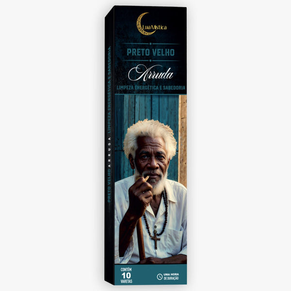 Incenso Natural Preto Velho 0% Carvão Cxs C 10 Varetas